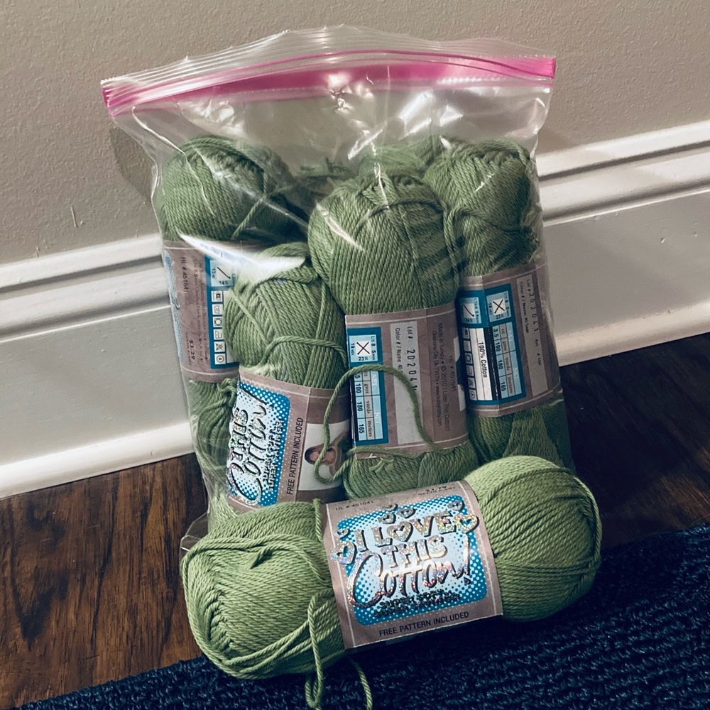 I love this cotton yarn Sage 7 skeins